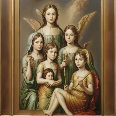 3 Archangels, Miguem, Raphael, Gabriel, age 29 years, Forts, Oil painting --auto --s2
