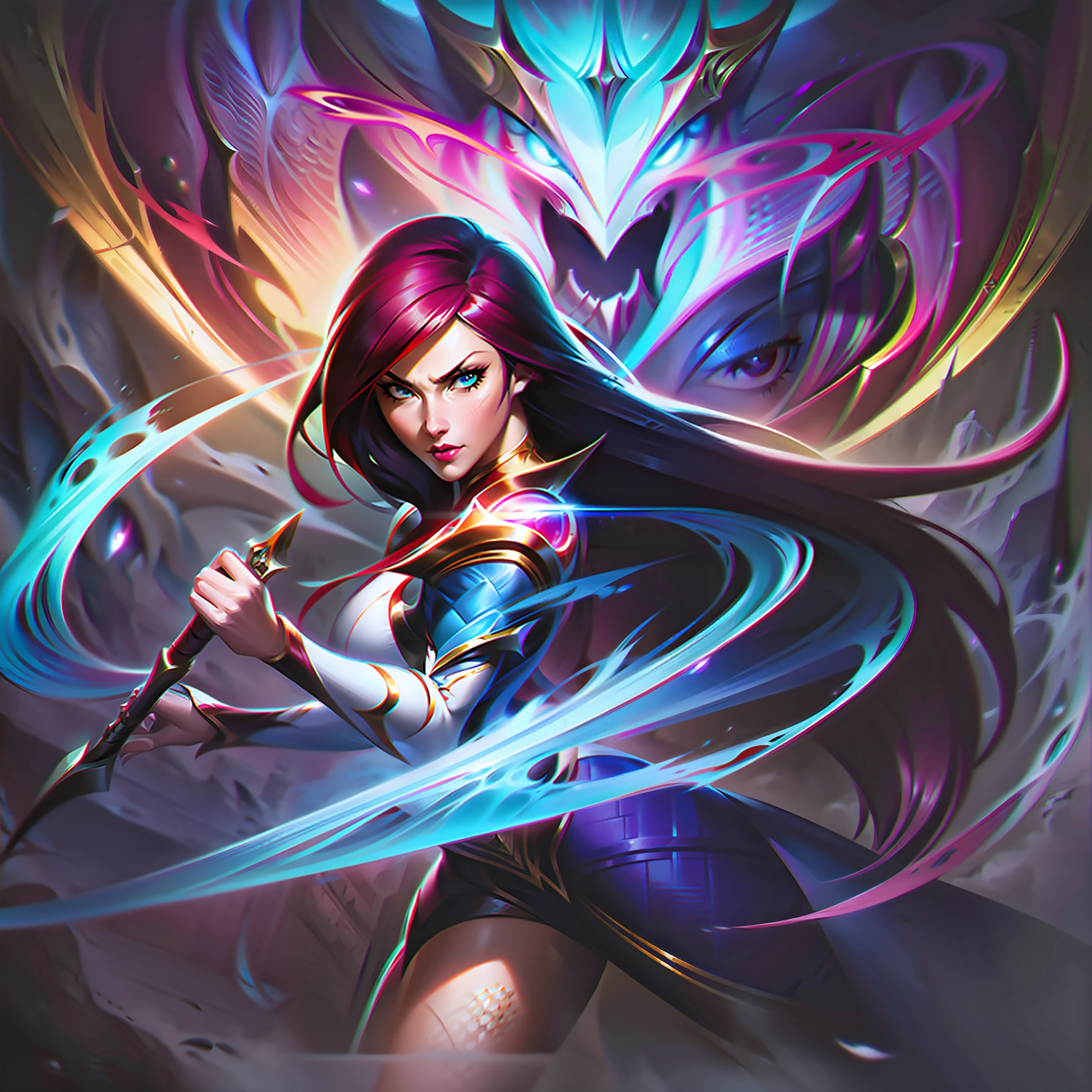 anime - style artwork of a woman with a sword and a dragon, concept art by Yang J, Artstation contest winner, fantasy art, league of legends splash art, anime epic artwork, league of legends concept art, riot games concept art, league of legends character art, league of legends art, extremely detailed artgerm, concept art | artgerm