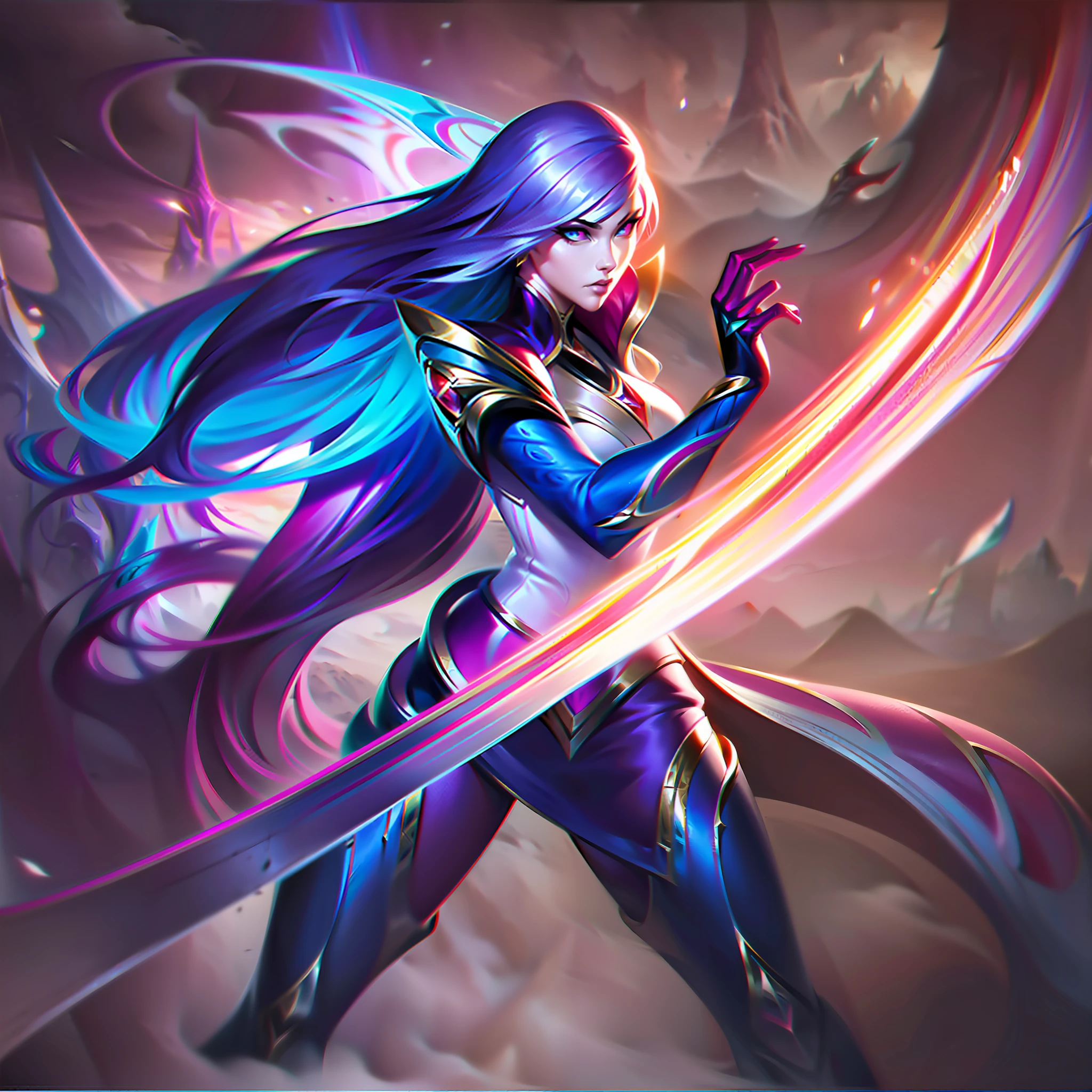 anime - style artwork of a woman with a sword and a dragon, concept art by Yang J, Artstation contest winner, fantasy art, league of legends splash art, anime epic artwork, league of legends concept art, riot games concept art, league of legends character art, league of legends art, extremely detailed artgerm, concept art | artgerm