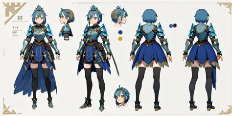 1 young girl, wearing armor, concept art, full body, (masterpiece: 1.2), (best quality: 1.3), standing