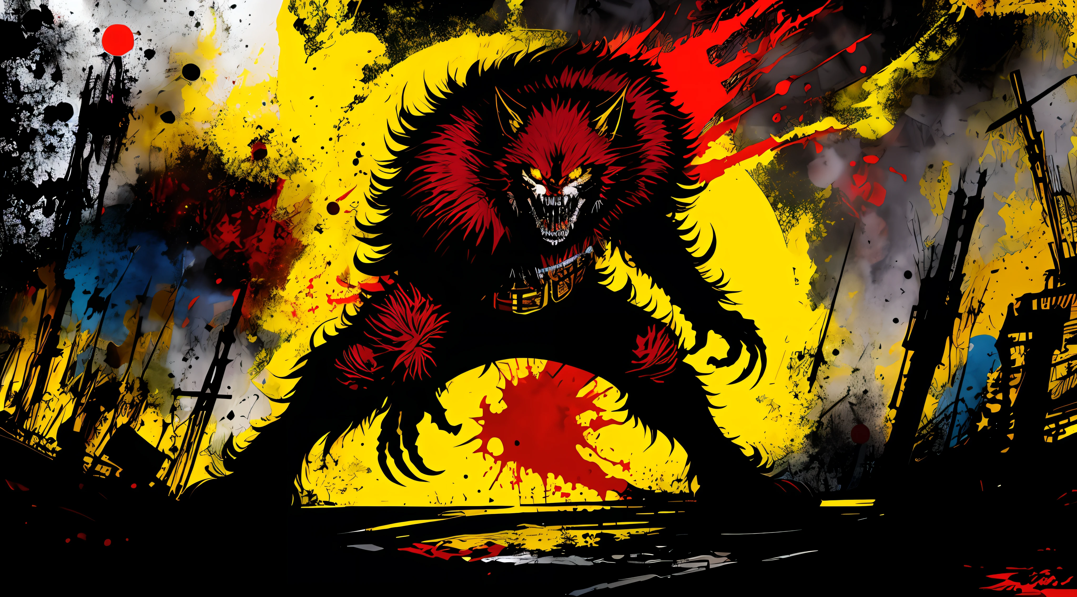 loup garou noir et rouge