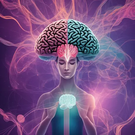 someone is holding their hands up to a drawing of a brain, nootropic stimulant, featuring brains, artistic depiction, artistic illustration, neuroscience, human brain, brains, design thinking, brainbow, synesthesia, cognition, illustration], brain, electro...