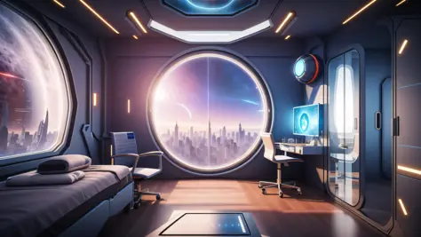 A bright room, 3d rendered bipple, futuristic room, surreal sci-fi set design, sci-fi room, futuristic setting, sci-fi interior, in bitel style, inspired by bipple, bipple style, sci-fi setting, sci-fi setting, sci-fi aesthetics, futuristic world, night st...
