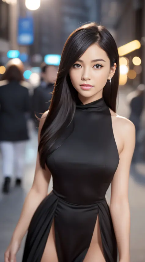 sexy black dress with open neckline (realistic photo: 1.4), (hyper realistic: 1.4), (realistic: 1.3), (softer lighting: 1.05), (...