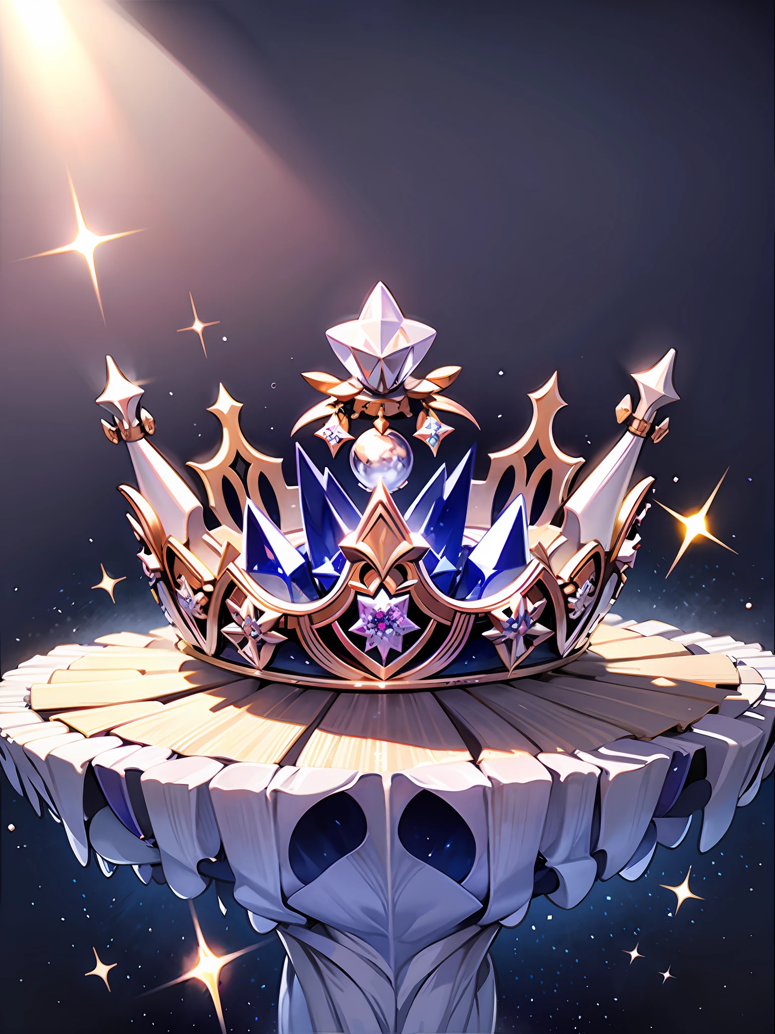 8k, (crown close-up), positive perspective!! , with a diamond crown on a white background, diamond wings!! , ((Symmetrical Crown on the left and right)), complex diamonds, super realistic fantasy crown, crystal crown, white laser crown, crystal flower crown, floating crown, (ray tracing), ((clean background)), crown, flower crown, crown, giant diamond crown, diamond tiara, amazing flower crown, diamond crown --auto --s2