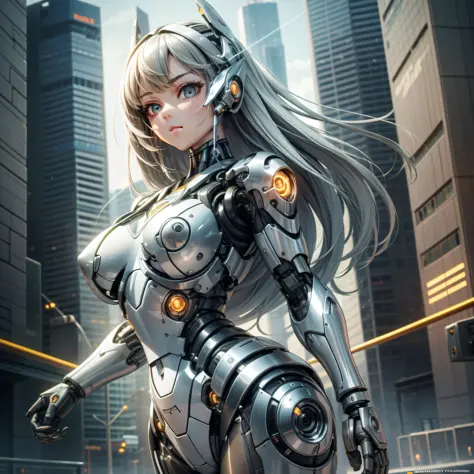 Cute girl, made of metal, (Cyborg: 1.1), ([Tail | Detail Wire]: 1.3), (Complex Detail), HDR, (Complex Detail, Ultra Detail: 1.2), Cinematic Shot, Masterpiece, Best Quality, High Resolution, Vaginal Foreign Object Insertion, Centering