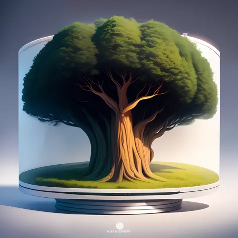 a tree, logo, branding, template icon:: logo::1 DSLR::1 defocus::-0.5 --niji --quality 2