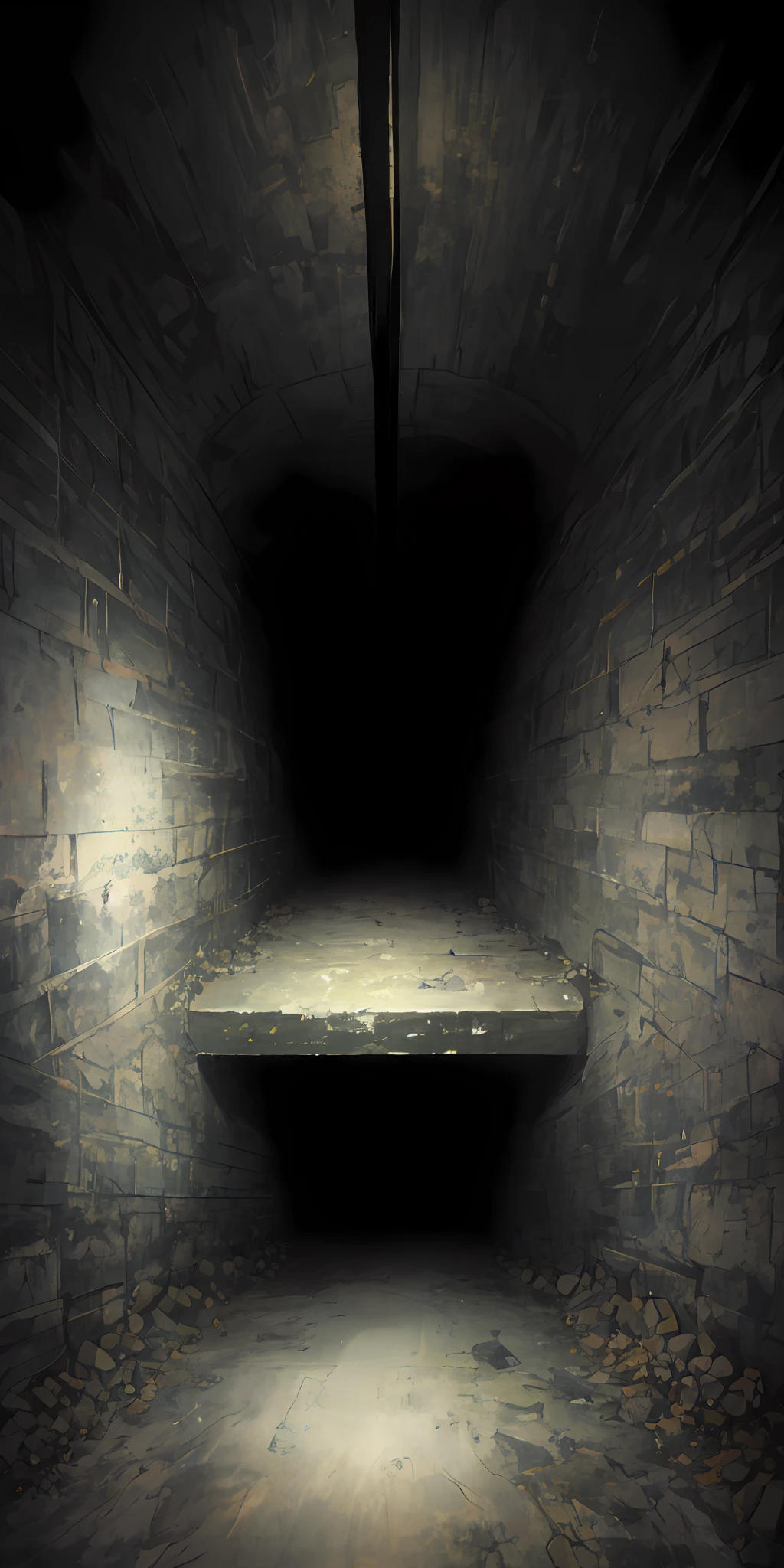 mystérieux, Sinistre, gris-noir, ombragé, à l&#39;intérieur des tunnels souterrains