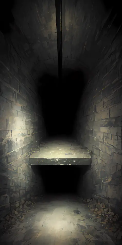 Mysterious, eerie, black gray, shady, inside underground tunnels