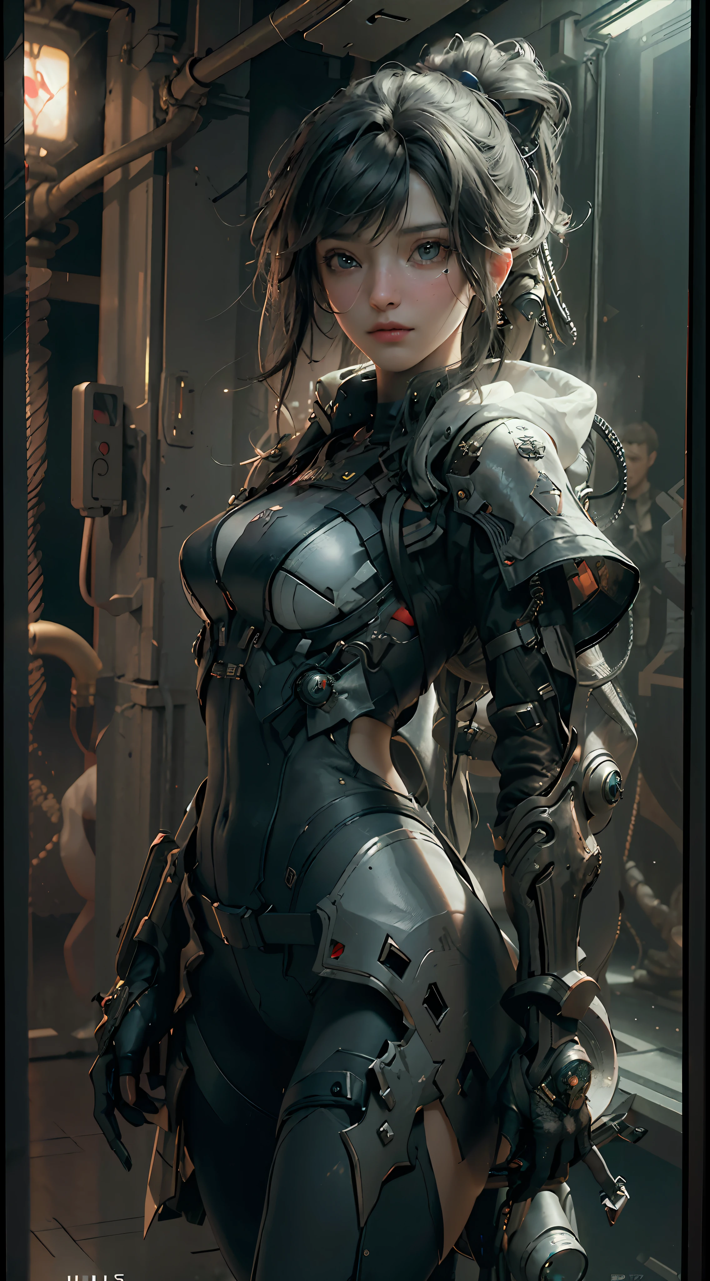 ((Best quality)), ((masterpiece)), (detailed:1.4), 3D, an image of a beautiful cyberpunk female,HDR (High Dynamic Range),Ray Tracing,NVIDIA RTX,Super-Resolution,Unreal 5,Subsurface scattering,PBR Texturing,Post-processing,Anisotropic Filtering,Depth-of-field,Maximum clarity and sharpness,Multi-layered textures,Albedo and Specular maps,Surface shading,Accurate simulation of light-material interaction,Perfect proportions,Octane Render,Two-tone lighting,Wide aperture,Low ISO,White balance,Rule of thirds,8K RAW,