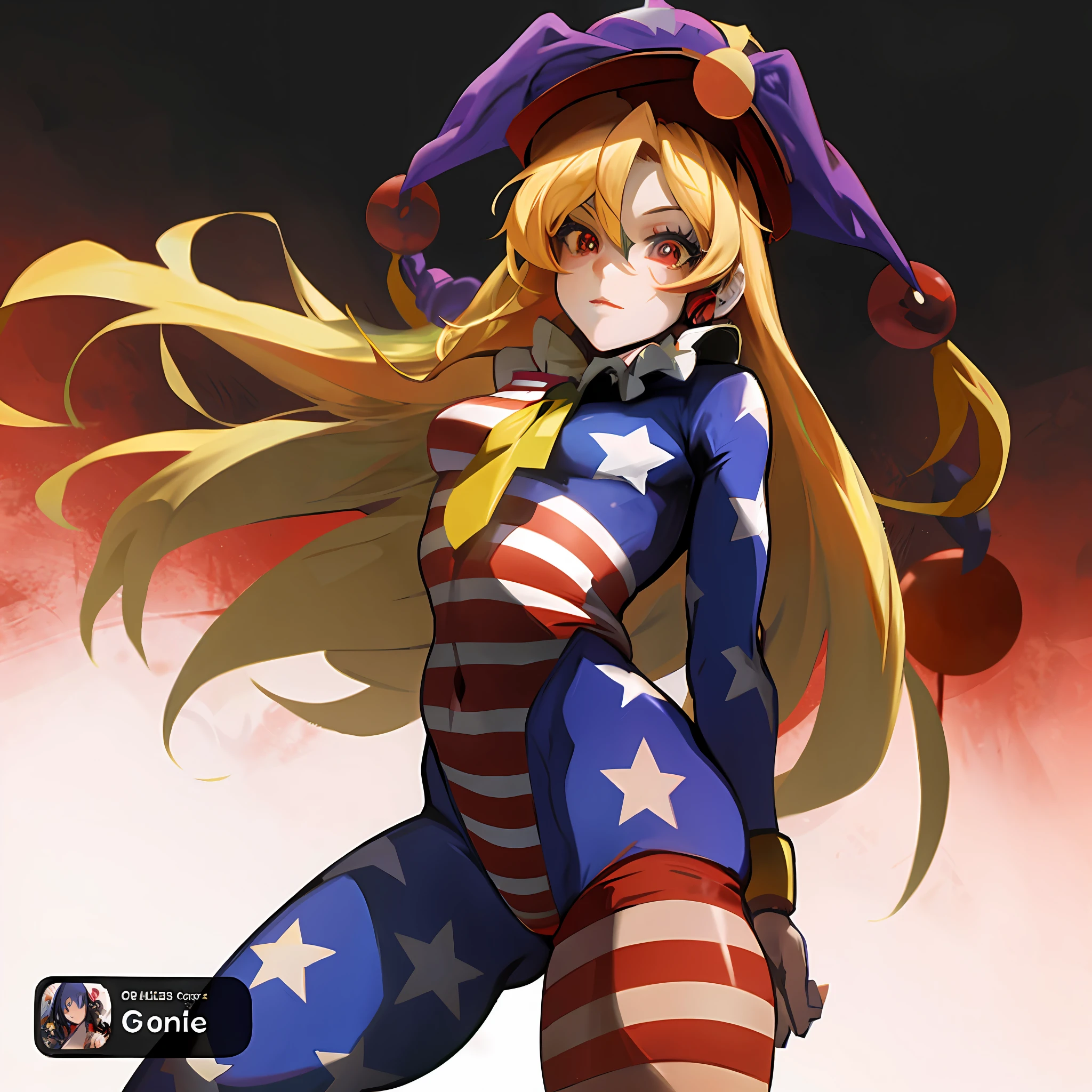 A close up of a woman in a costume with a hat and a star spangled - SeaArt  AI