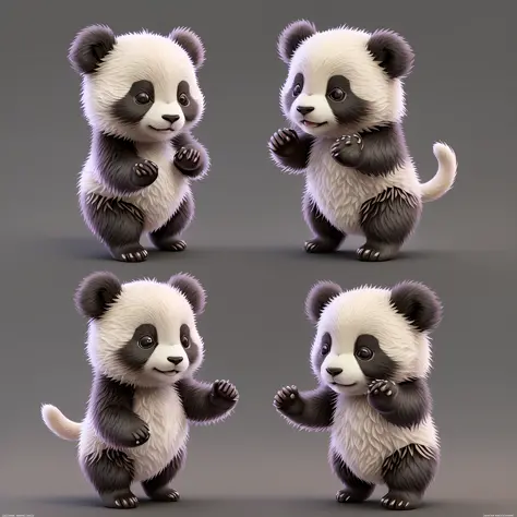 3D render of the cutest and tiniest baby panda near ever , 3d, full body, highly detailed, vibrant, ultra high quality, Hyperrealism, Photorealism, sprite sheet, detailed, specific, perfect, digital art --auto --s2