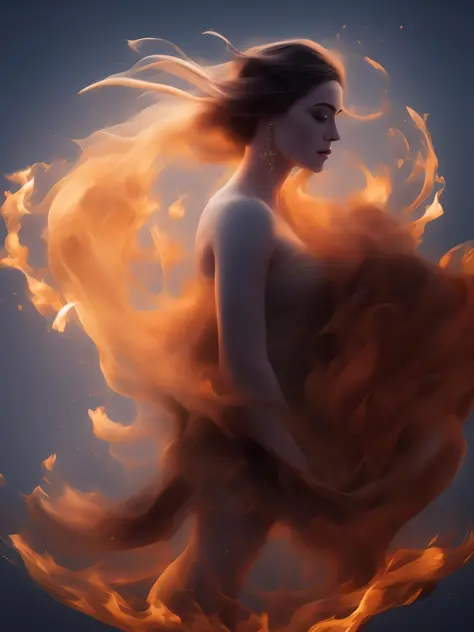 modelshoot style, (extremely detailed CG unity 8k wallpaper), (full shot body photo:1.3) of the most beautiful artwork in the world, a (very dark:1.3) face of a beautiful woman classical dancer, serene, smoke all around, eerie atmosphere in the style of oh...