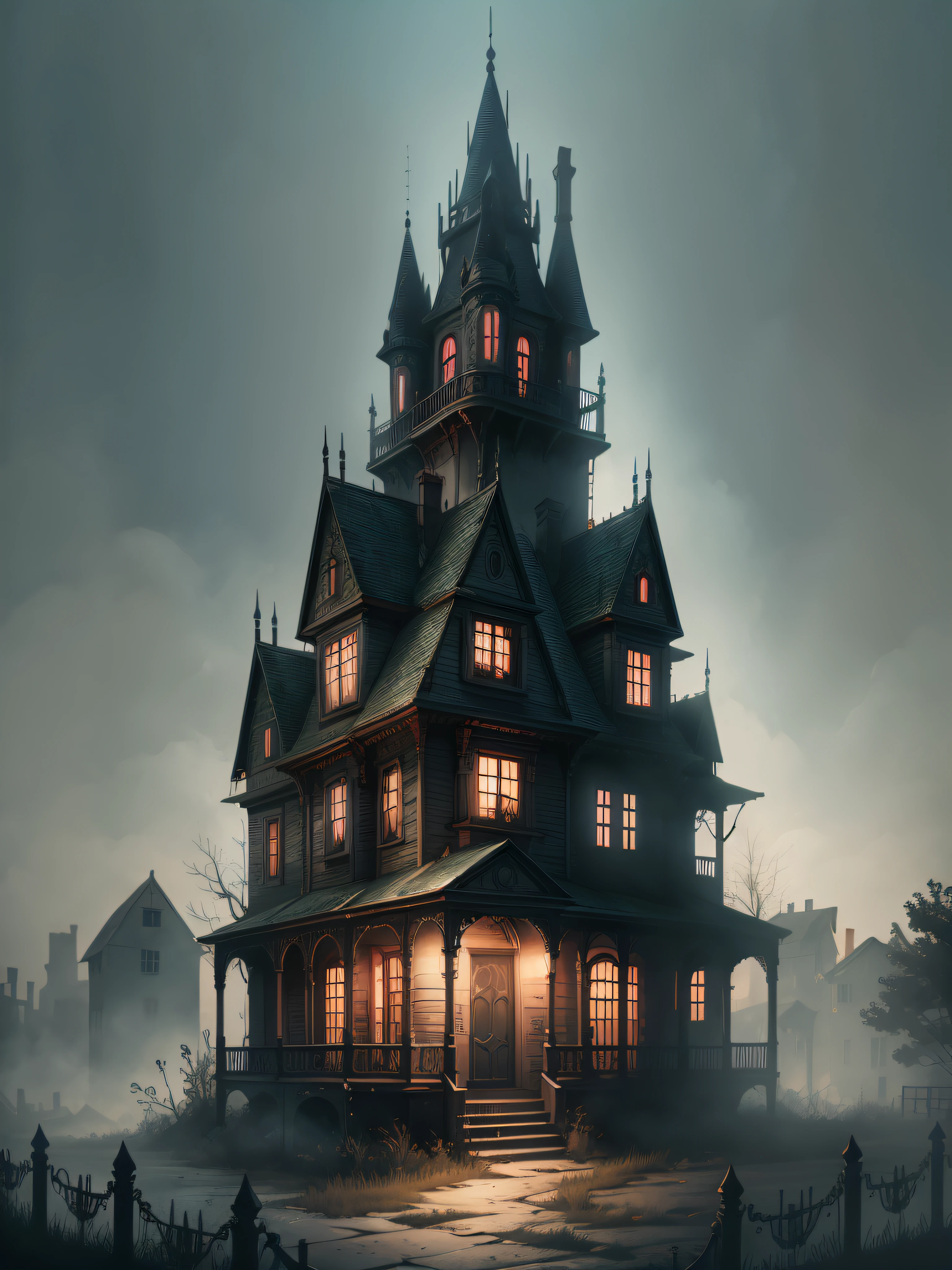 Create an image of a haunted house, with horror game style --auto --s2