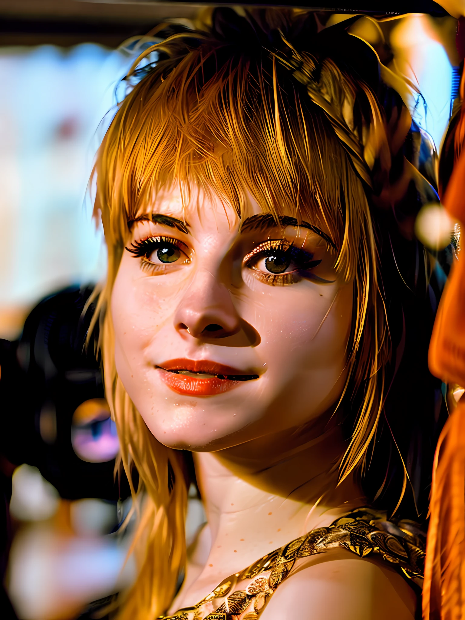 ((realism)), extremely high quality RAW photograph, detailed background, intricate, Exquisite details and textures, highly detailed, Photo of (Hayley Williams), Looking behind the camera, ultra detailed photograph, warm lighting, artstation, 4k, sharp focus, high resolution, detailed skin, detailed eyes, 8k uhd, dslr, low harsh lighting, high quality, film grain, Fujifilm XT3,