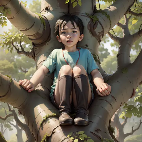 boy on tree