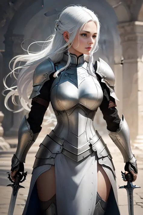 Dark Elves、skin is brown color、Anime girl with silver hair