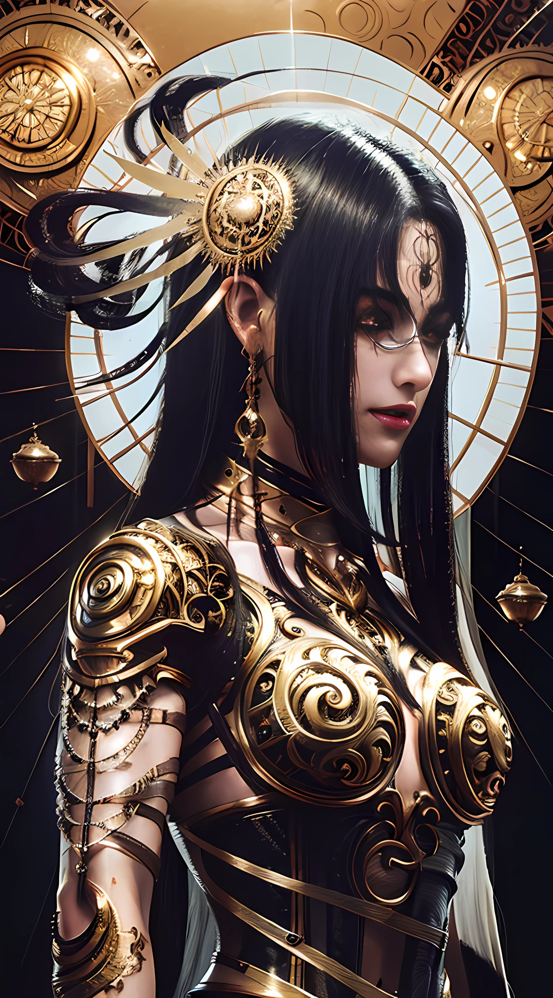 organic cyborg, metallic texture, diffuse lighting, luminous ornaments, light reflection, fantasy, intricate, elegant, highly detailed, realistic, realistic, digital painting, art station, illustration, concept art, smooth, sharp focus, art by John Collier and Albert Obright and Krenz Kusart and Artem Demura