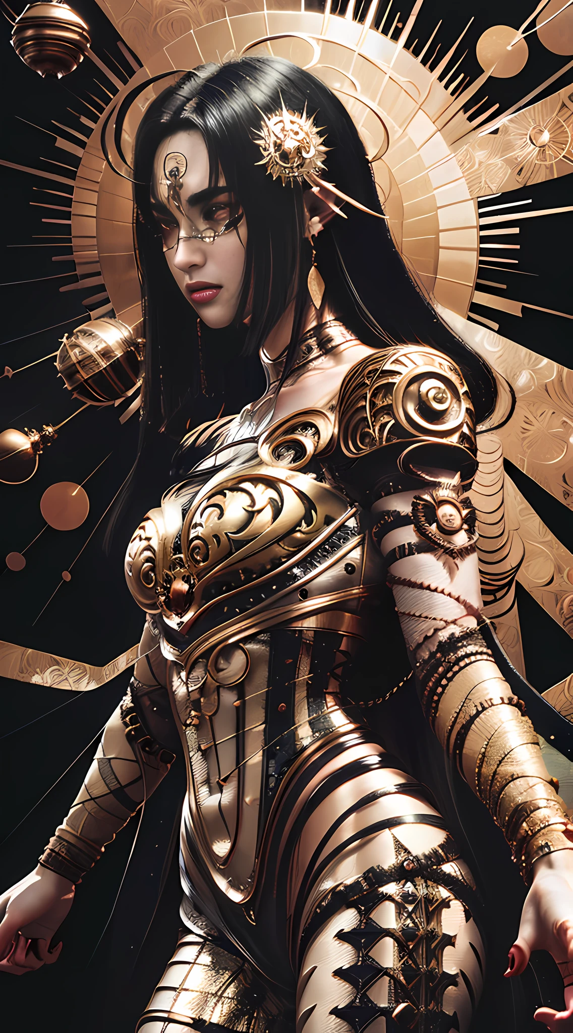 organic cyborg, metallic texture, diffuse lighting, luminous ornaments, light reflection, fantasy, intricate, elegant, highly detailed, realistic, realistic, digital painting, art station, illustration, concept art, smooth, sharp focus, art by John Collier and Albert Obright and Krenz Kusart and Artem Demura