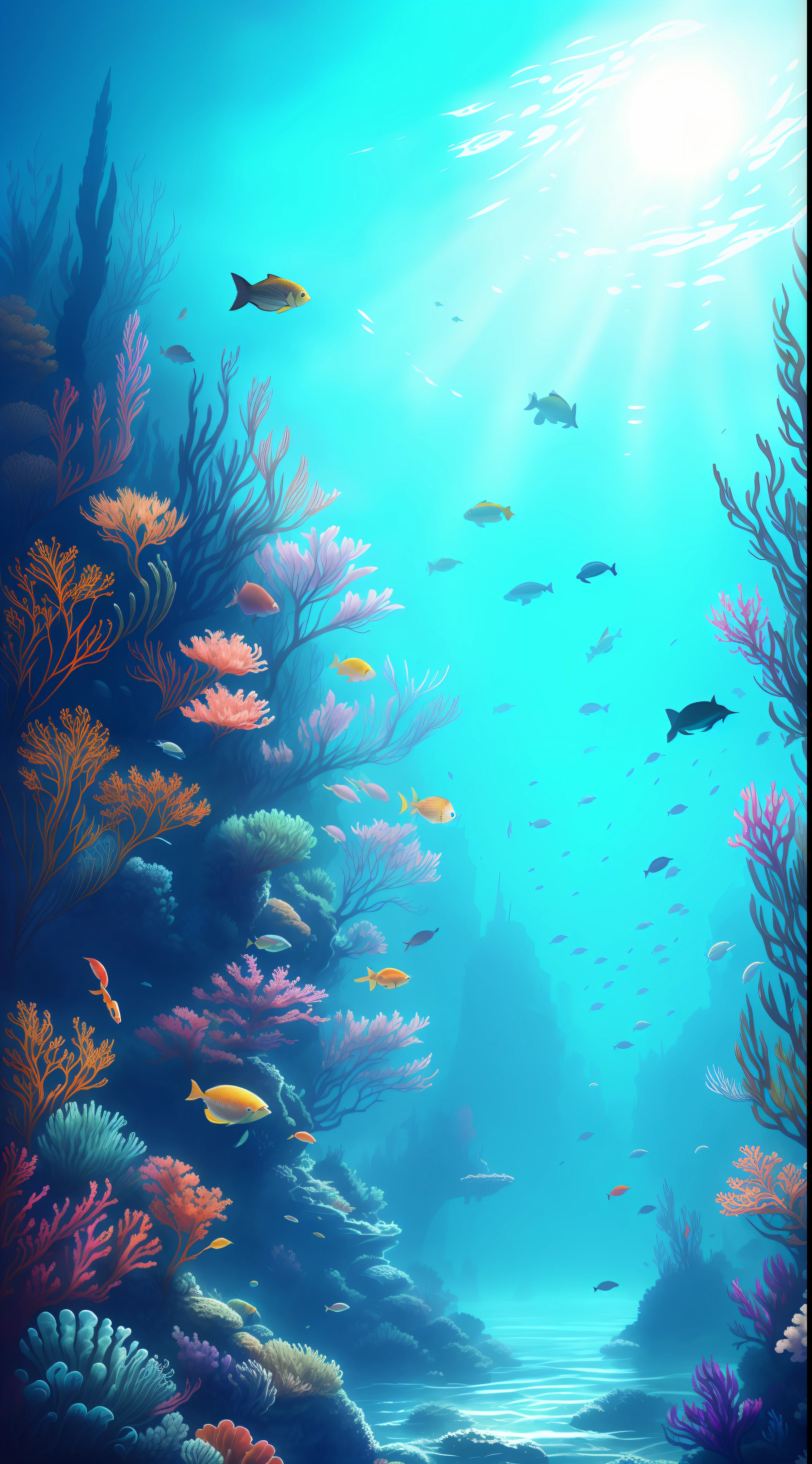 underwater, colorful, ink, ink, ink cloud, loose painting style, intricate detail, cinematic lighting, octane rendering, 8k rendering, volumetric lighting, intricate detail, very detailed