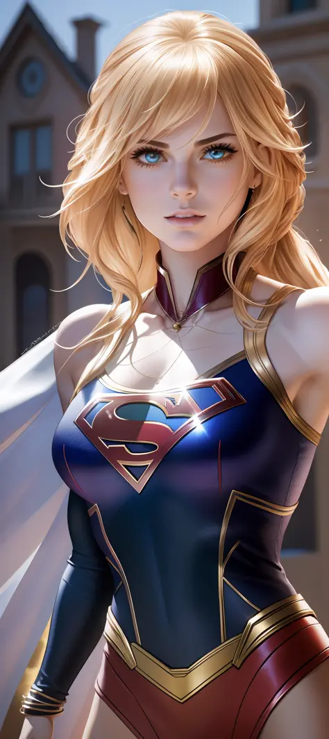 "Supergirl's masterpiece of art complete, high quality, ultra detailed in 4k, 8k, high resolution, hyper-realistic photo, hyper-...