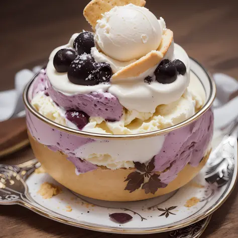 an elaborately designed and presented never before made ice cream , professional photography --auto --s2