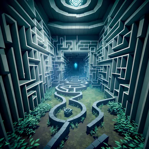 (immersive maze+3d maze), ultra-detailed, best quality,perfect lighting,atmospheric,mystic,abyssal,creepy,uncanny,spooky,haunted,scary,urged by dim light,lost and confused,through the walls,dark corridors and hidden trails,hidden objects, secret doors,unex...