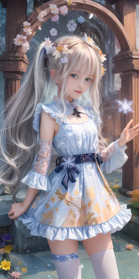 ((masterpiece:1.4, best quality))+, (ultra detailed)+,1girl, (loli:1.4),silver hair, twintails,very long hair,  blue eyes, flat ...