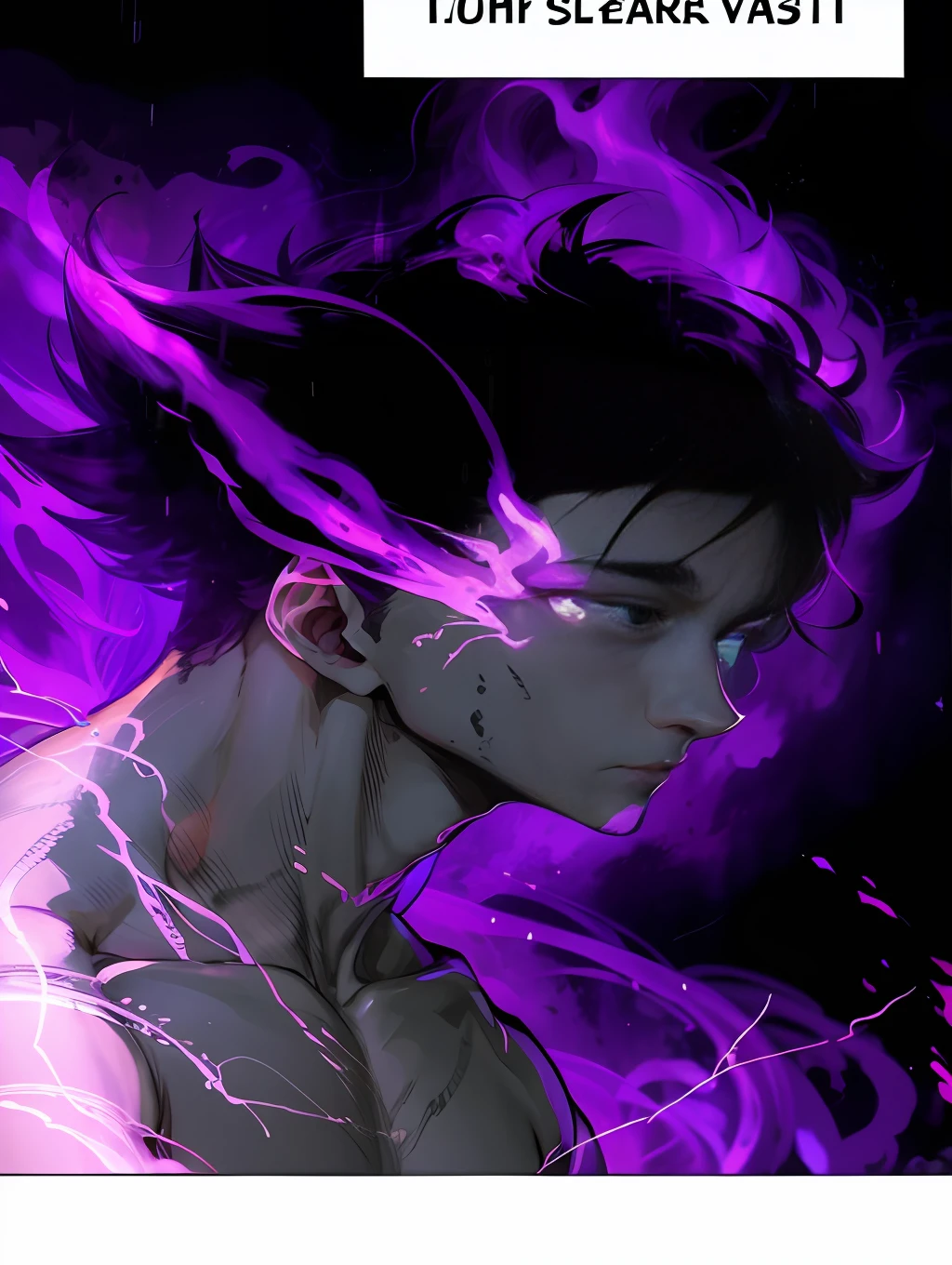 ein Cartoon-Bild eines Mannes mit lila Haaren und einem lila Hintergrund, jujutsu kaisen, hübscher Typ in der Dämonentöter-Kunst, Trigger-Anime-Kunststil, demon slayer artstyle, Verwandlung in seine endgültige Form, Kentaro Miura Manga-Kunststil, Epischer Anime-Stil, Hinata Hyuga, mit leuchtenden violetten Augen, Profilbild 1024px