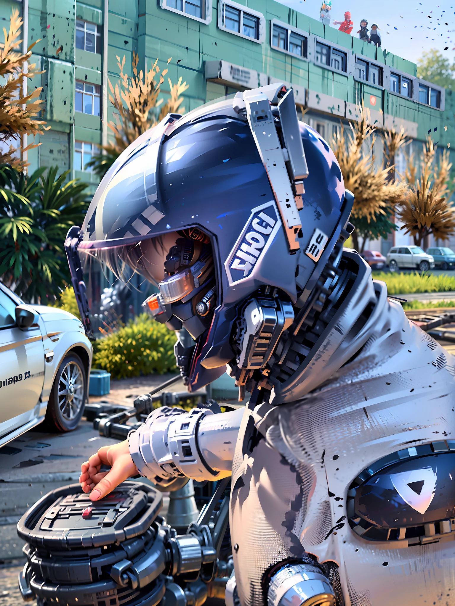 arafed man in a helmet and protective gear on a motorcycle, point of view of visor wearer, helmet on face, wearing helmet, reflection of phone in visor, wearing a round helmet, beautiful blue armet helmet, wearing a helmet, motorcycle helmet, holding helmet, helmet visor smashed, snout under visor, without helmet, modern helmet