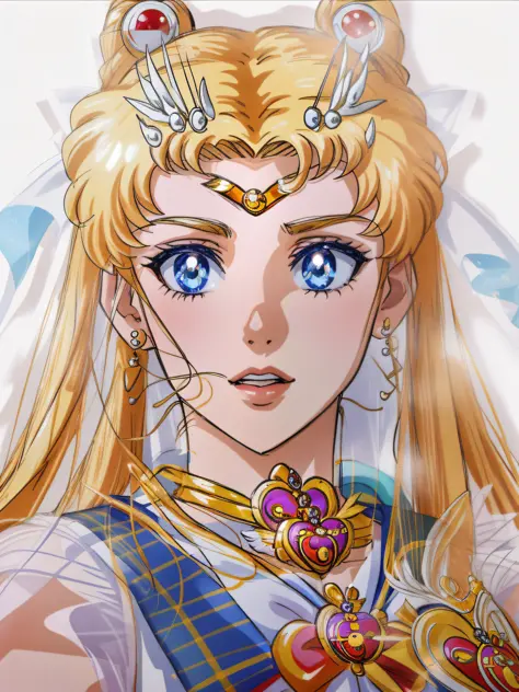 HD, (Best Detail), (Best Quality), Detailed Facial Features, Super Sailor Moon,