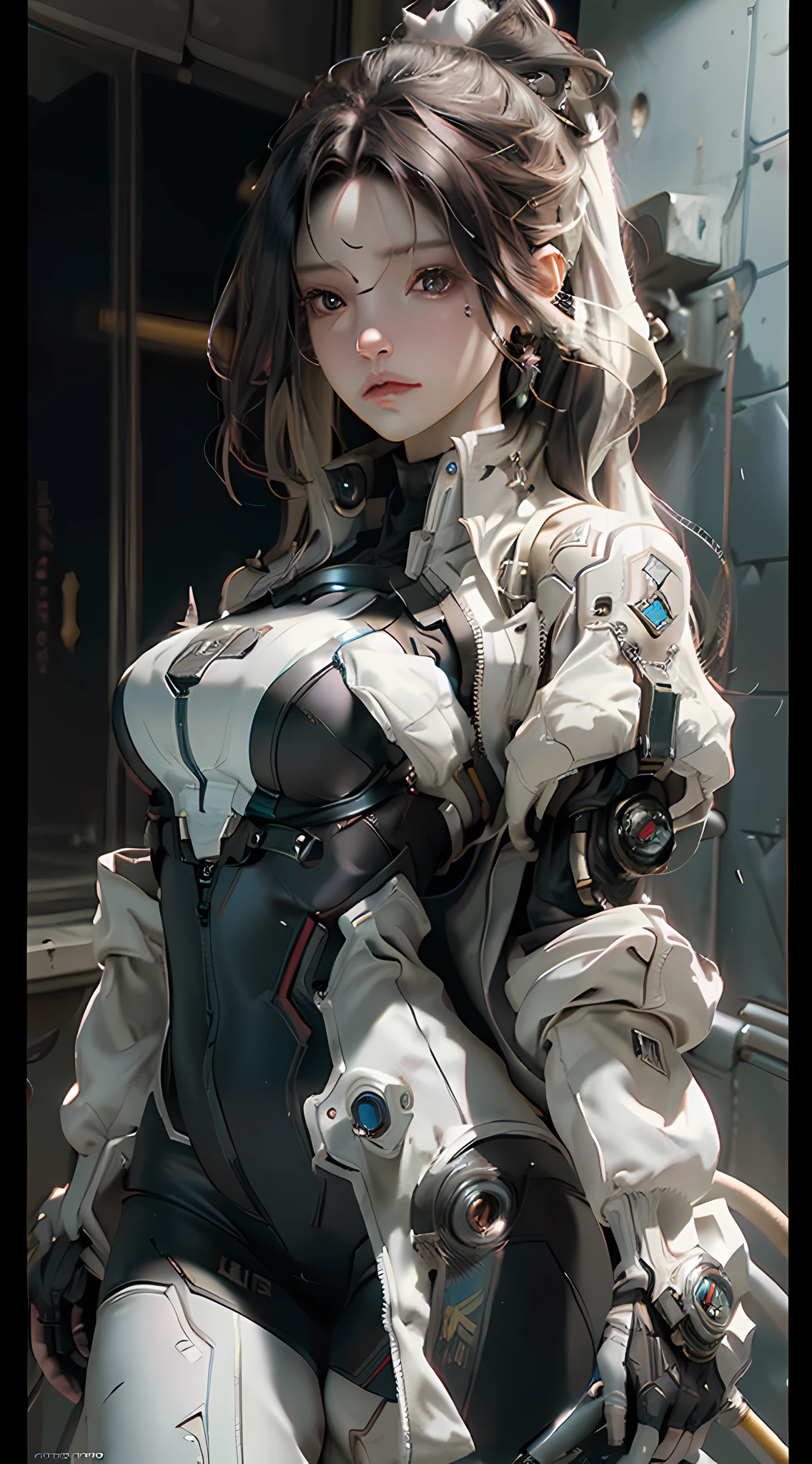 ((Best quality)), ((masterpiece)), (detailed:1.4), 3D, an image of a beautiful cyberpunk female,HDR (High Dynamic Range),Ray Tracing,NVIDIA RTX,Super-Resolution,Unreal 5,Subsurface scattering,PBR Texturing,Post-processing,Anisotropic Filtering,Depth-of-field,Maximum clarity and sharpness,Multi-layered textures,Albedo and Specular maps,Surface shading,Accurate simulation of light-material interaction,Perfect proportions,Octane Render,Two-tone lighting,Wide aperture,Low ISO,White balance,Rule of thirds,8K RAW,