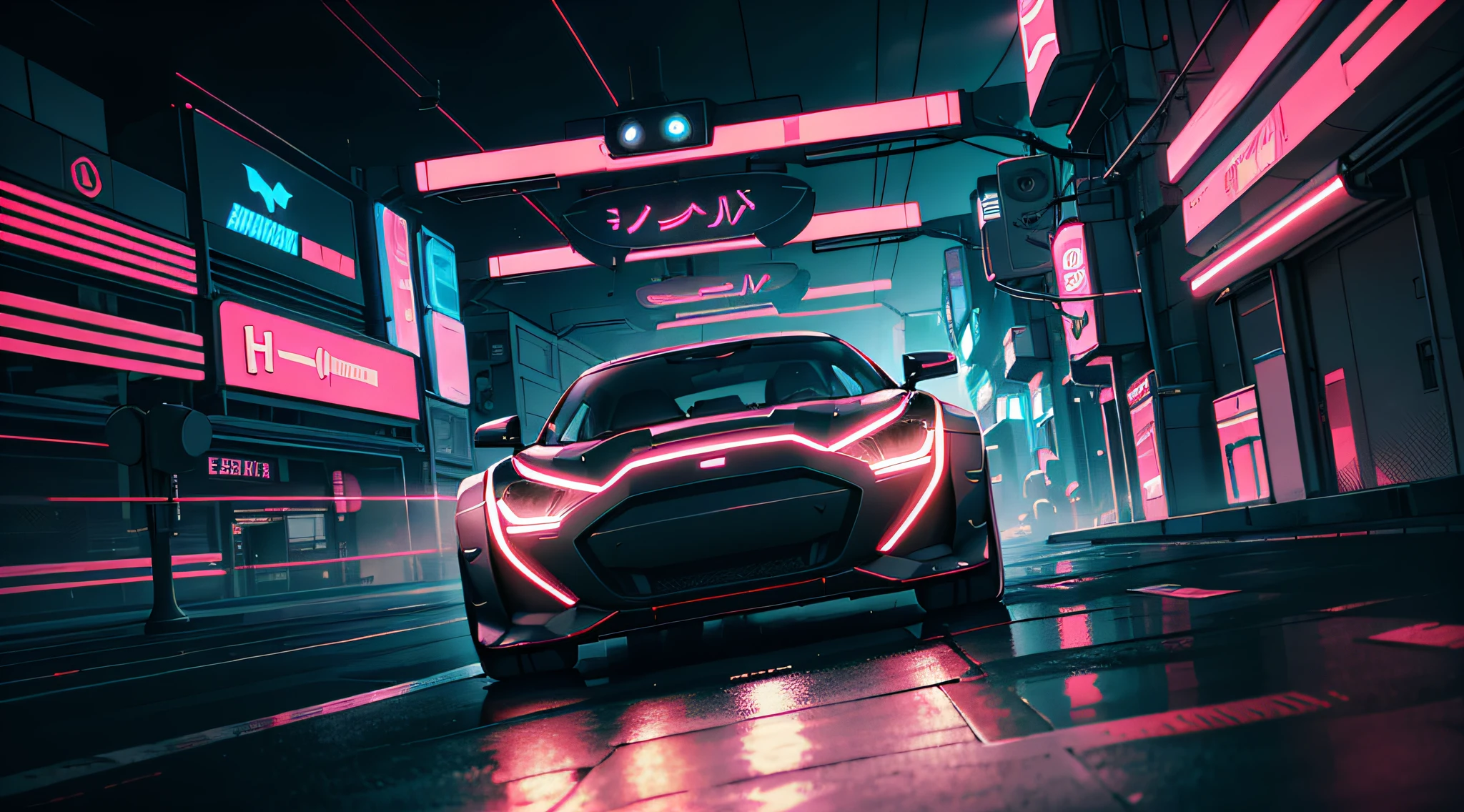 (Best quality),(masterpiece),(ultra detailed),(high detailed),(extremely detailed),Subject: Retro-inspired Synthwave Artwork
Medium: Digital illustration or mixed media.
Resolution: 3000x3000 pixels.
Color Palette: Retro neon colors with a strong emphasis on vibrant pinks, purples, blues, and oranges.
Mood: Nostalgic, energetic, and futuristic.
Composition: Dynamic composition with a central focal point and elements radiating outward.
Lighting: Neon lights casting strong, dramatic shadows and creating a distinct retro glow.
Style: Blending elements of 80s aesthetics, futuristic technology, and retro-futurism.
Details: Include retro-inspired objects like cassette tapes, arcade machines, VHS tapes, synthesizers, and retro cars.
Inspiration: Synthwave music, 80s pop culture, retro album covers, and futuristic cityscapes.
Camera Setup: None (since it's a digital illustration).
Additional Notes: Experiment with bold and stylized typography, incorporating retro fonts and glitch effects. Play with geometric shapes, grids, and lines to create a sense of depth and movement. Consider adding lens flares and light streaks to enhance the retro-futuristic atmosphere. Incorporate elements of cyberpunk, such as futuristic cityscapes, flying vehicles, and futuristic technology. Emphasize the use of neon colors and gradients to achieve a distinct Synthwave aesthetic.