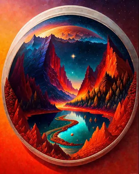 A beautiful earth filled with water and lava, intricate, masterpiece, expert, insanely detailed, 4k, composition, framing, centered, symmetry, painted, intricate, volumetric lighting, beautiful, rich deep colors masterpiece, sharp focus, ultra detailed, in...