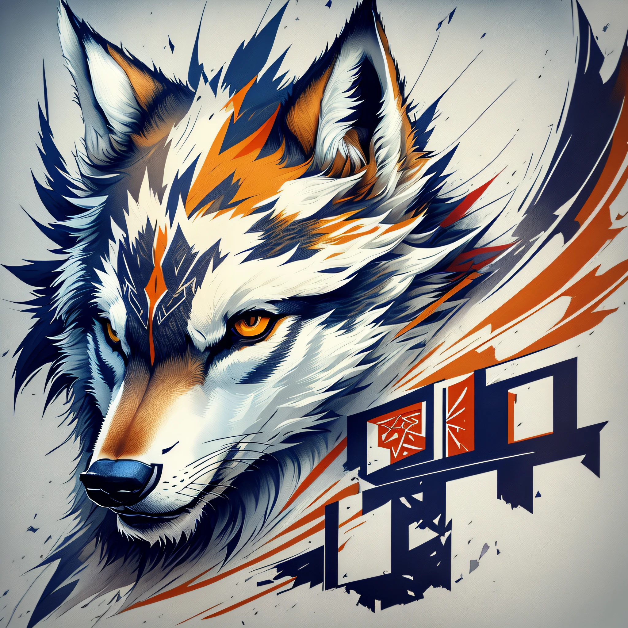 クリエイティブなロゴデザイン, オオカミの文字が入ったロゴ, ウルフラインアートロゴ, カラーデザイン, 最小限かつ純粋 — Wolf --auto --s2