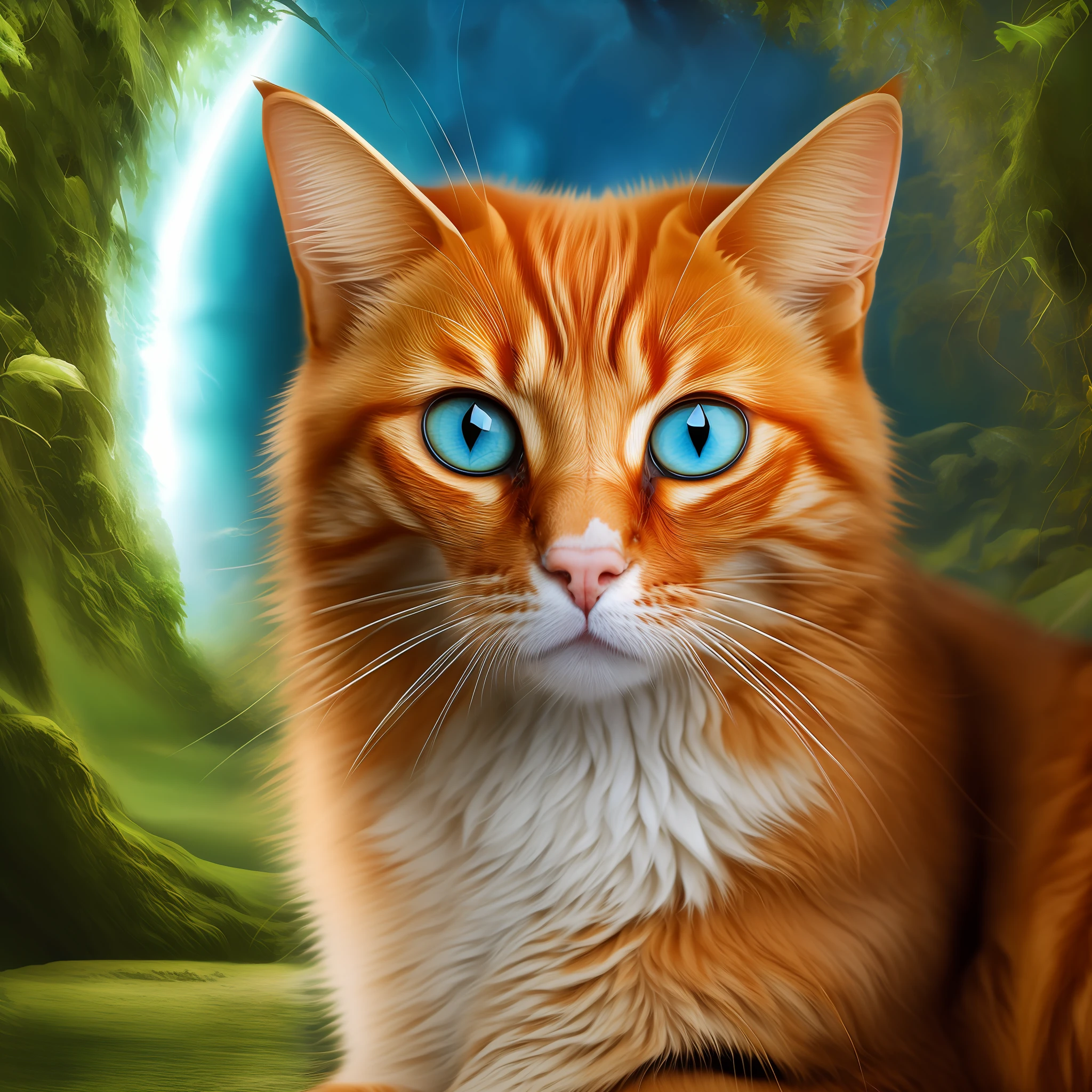 Kastanienbraune Katze, blaue Augen, Dungeon, Tunnel, Poster, Abdeckung