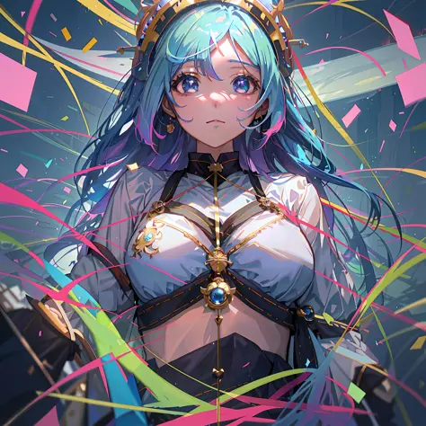 anime girl with blue hair and a crown on her head, best anime 4k konachan wallpaper, portrait knights of zodiac girl, anime godd...