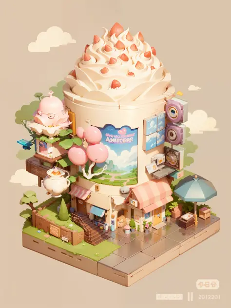 Illustration restoration 3D
Masterpiece, best quality, cartoon, 3D, with a cat on top, a holding milk tea cup with strawberry cream on it, cute detailed digital art, cute detailed artwork, lo-fi illustration style, beautiful artwork illustration, detailed ...