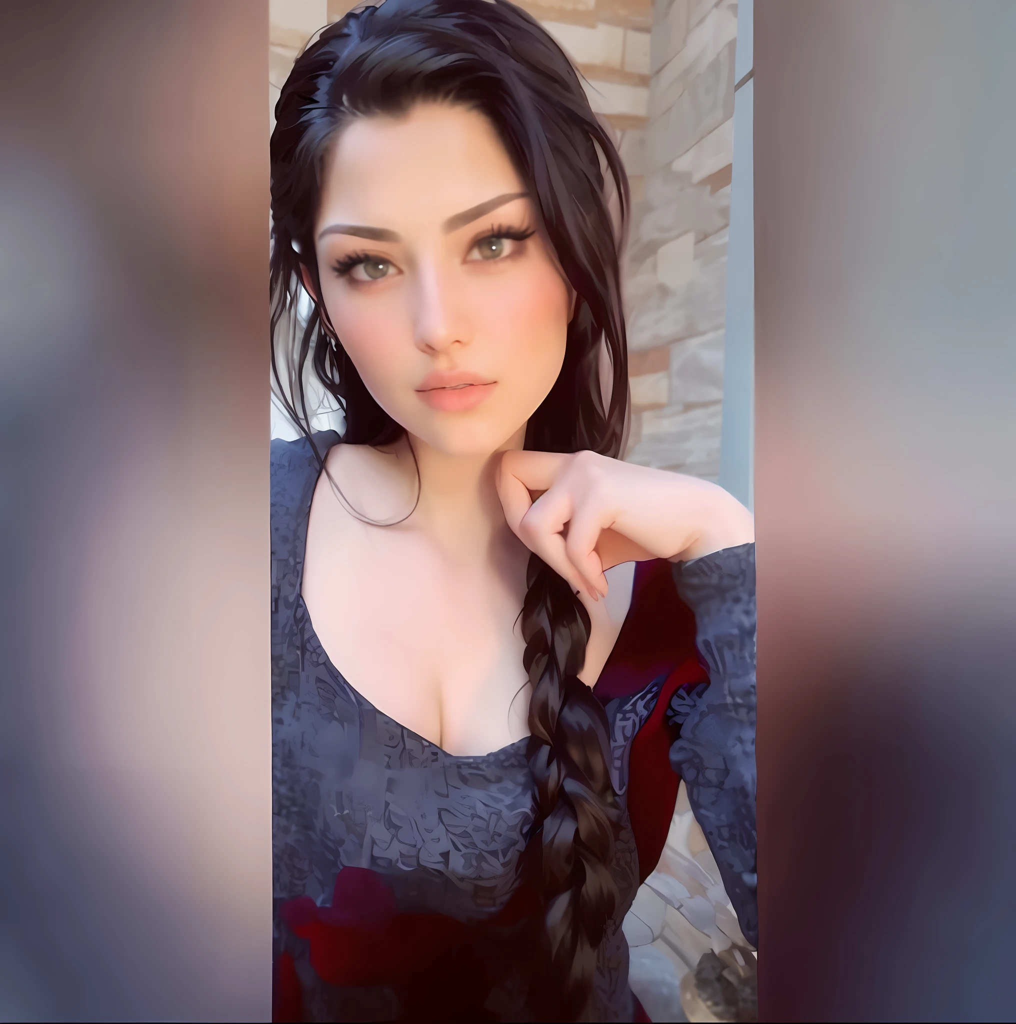 there is a woman with long hair posing for a picture, pale-skinned persian girl, angelawhite, profile image, very very beautiful woman, kaitlyn michelle siragusa, very beautiful woman, 18 years old, beautiful iranian woman, ayahausca, 2 2 years old, 19-year-old girl, undress, big boobs, naked