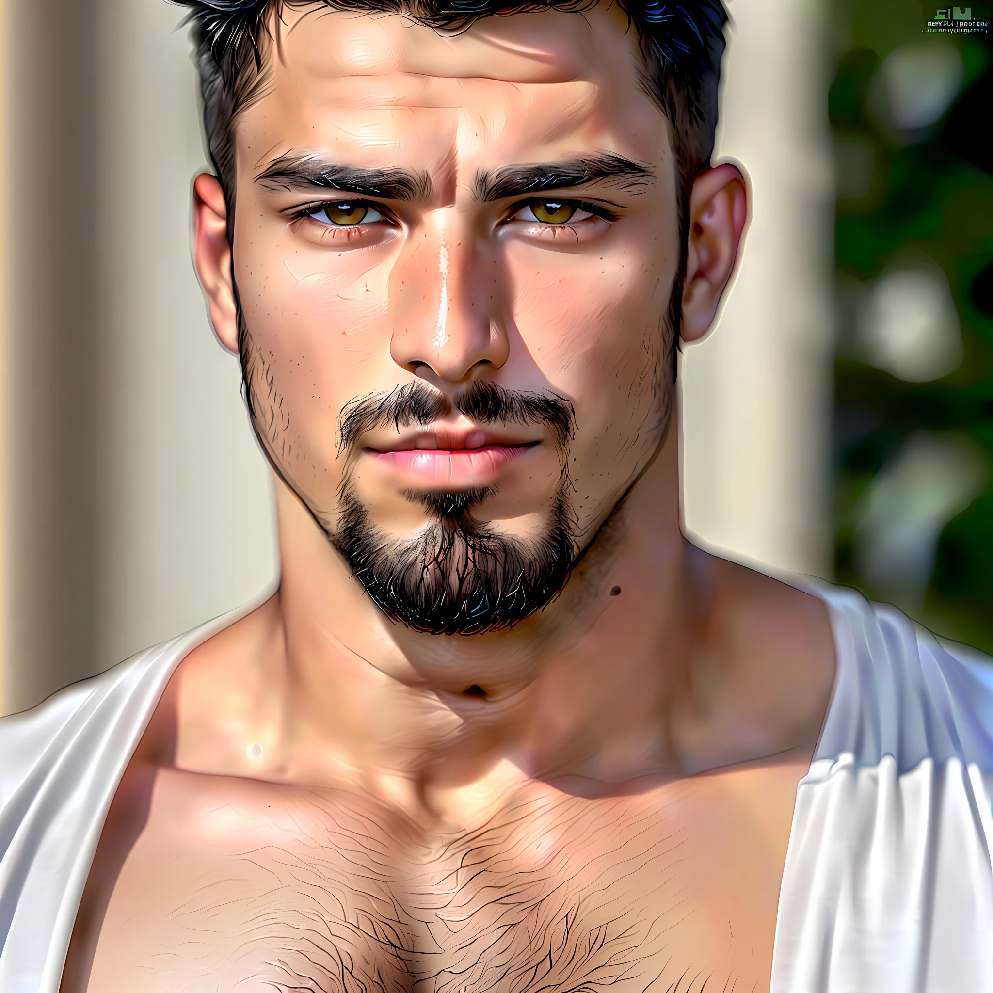 latino bastante guapo, cara detallada, mejor calidad, alta calidad, sangría de la piel, poros de la piel, piel texturizada, cosa análoga, grano de la película, ojos detallados, boca perfecta, 8K, HD, 8K HD, boca cerrada, ropa casual, barba, Piel pálida,