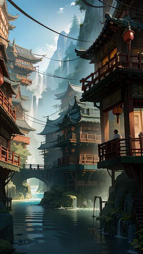 extremely detailed, 8k, wallpaper,masterpiece, best quality, ultra-detailed, bilgewater,(chinese architecture) ,