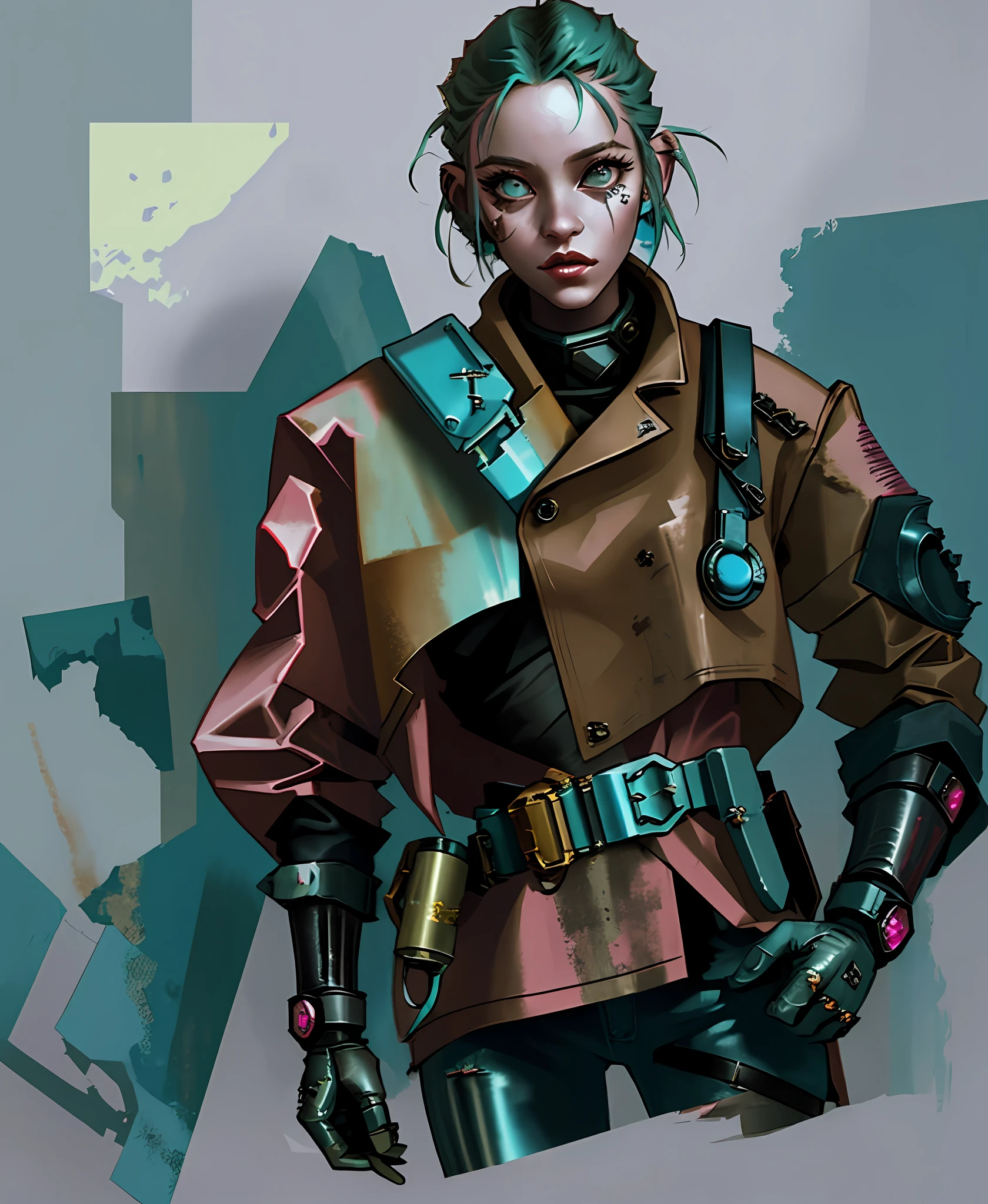 a close up of a woman in a military outfit holding a sword, post - apocalyptic cowgirl, postapocalyptic vibes, postapocalyptic style, post apocalyptic attire, wearing apocalyptic clothes, set in post apocalyptic tokyo, diesel punk female, cyberpunk 2 0 y. o model girl, very beautiful cyberpunk samurai, post - apocalyptic scavenger, postapocalyptic explorer, (((wasteland punk style))), inspired on Mad Max movies, 8k,16k,4k,uhd,((masterpiece)), desert un the background