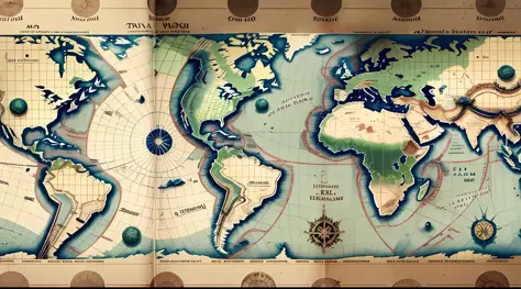 World map in 1500 - history book style --auto --s2
