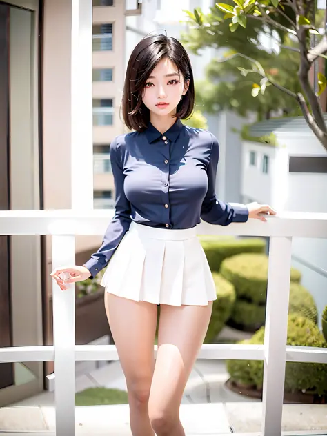 masterpiece, photorealistic, ultra high definition, alafed korean woman in short skirt, korean girl in tight simple clothes, pos...