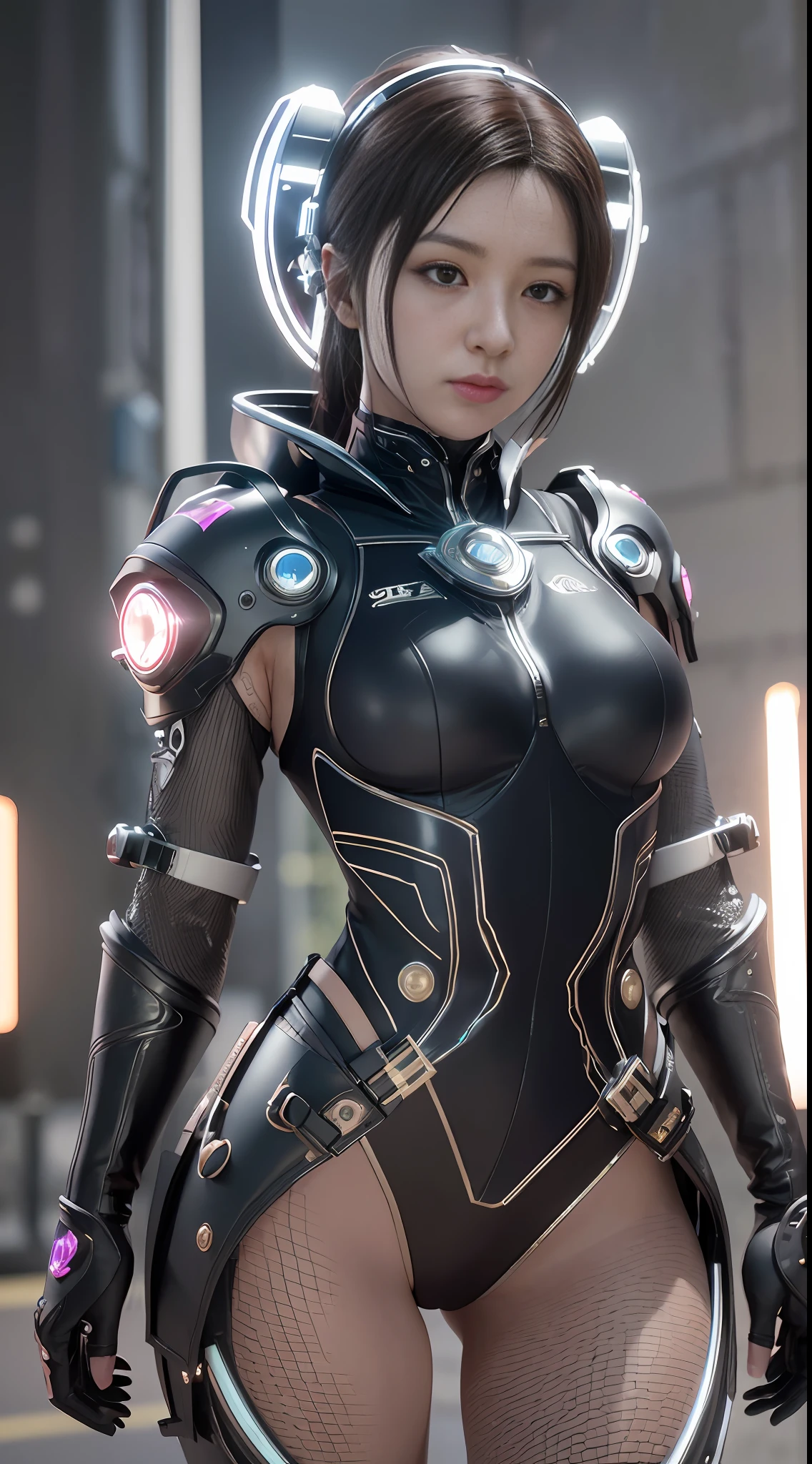 ((Best quality)), ((masterpiece)), (detailed:1.4), 3D, an image of a beautiful cyberpunk female,HDR (High Dynamic Range),Ray Tracing,NVIDIA RTX,Super-Resolution,Unreal 5,Subsurface scattering,PBR Texturing,Post-processing,Anisotropic Filtering,Depth-of-field,Maximum clarity and sharpness,Multi-layered textures,Albedo and Specular maps,Surface shading,Accurate simulation of light-material interaction,Perfect proportions,Octane Render,Two-tone lighting,Wide aperture,Low ISO,White balance,Rule of thirds,8K RAW,