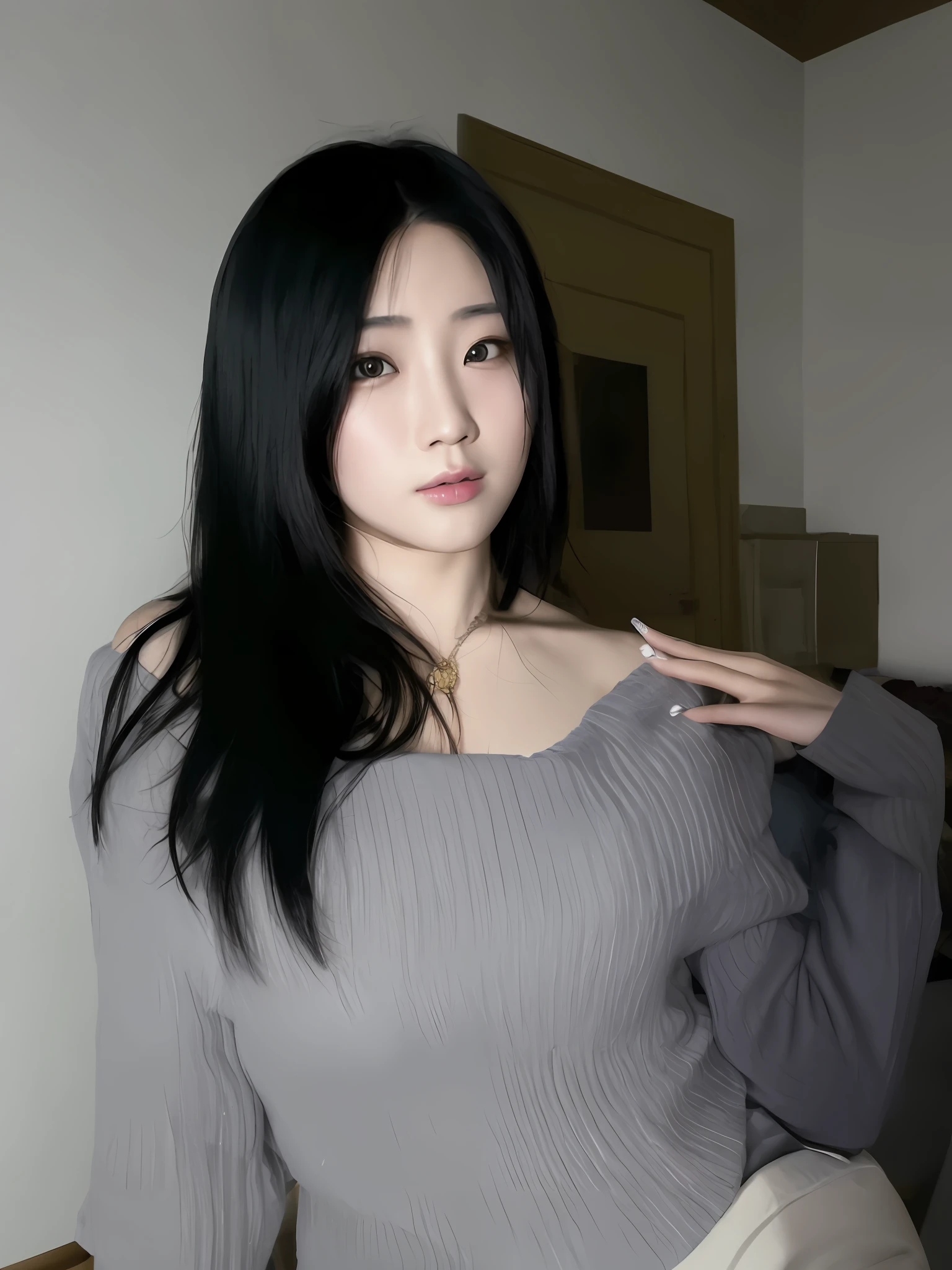 araffed asian woman with long black hair posing for a picture, korean girl, 18 years old, 2 2 years old, korean woman, 19-year-old girl, 21 years old, asian girl, chinese girl, 2 3 years old, 1 6 years old, 2 7 years old, 2 8 years old, xintong chen