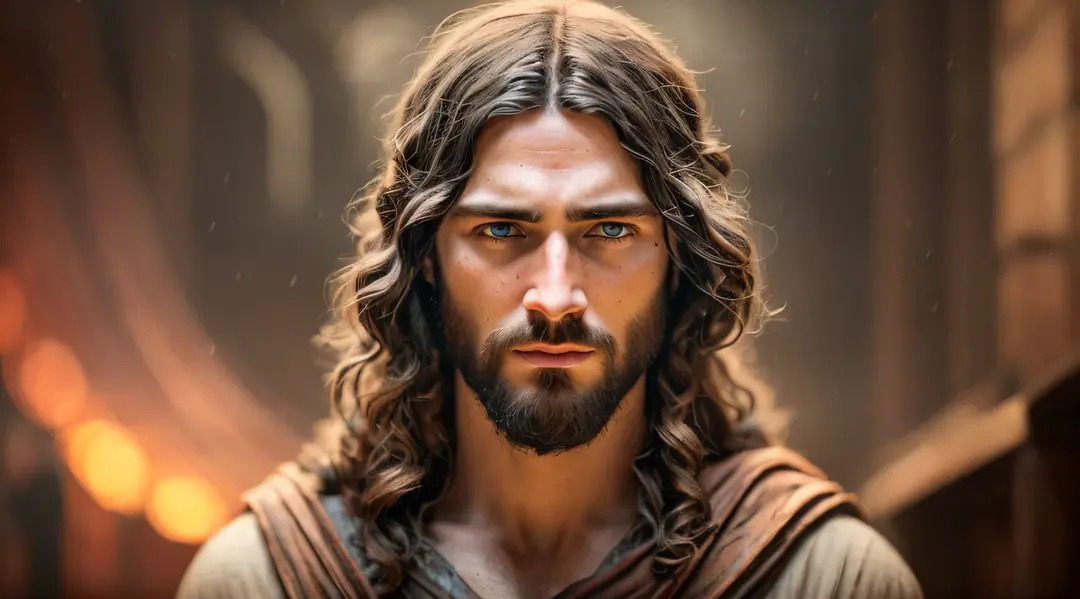 JESUS CHRIST DARK PHOTO: realistic epic, soft cinematic portrait, adobe lightroom, photographic lab, highly detailed, faded, (ne...