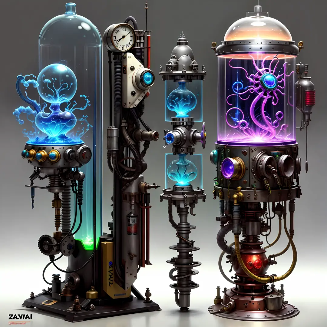 concept art ,  valvepunkai, arcade machine  retro-futuristic  glass valve-powered