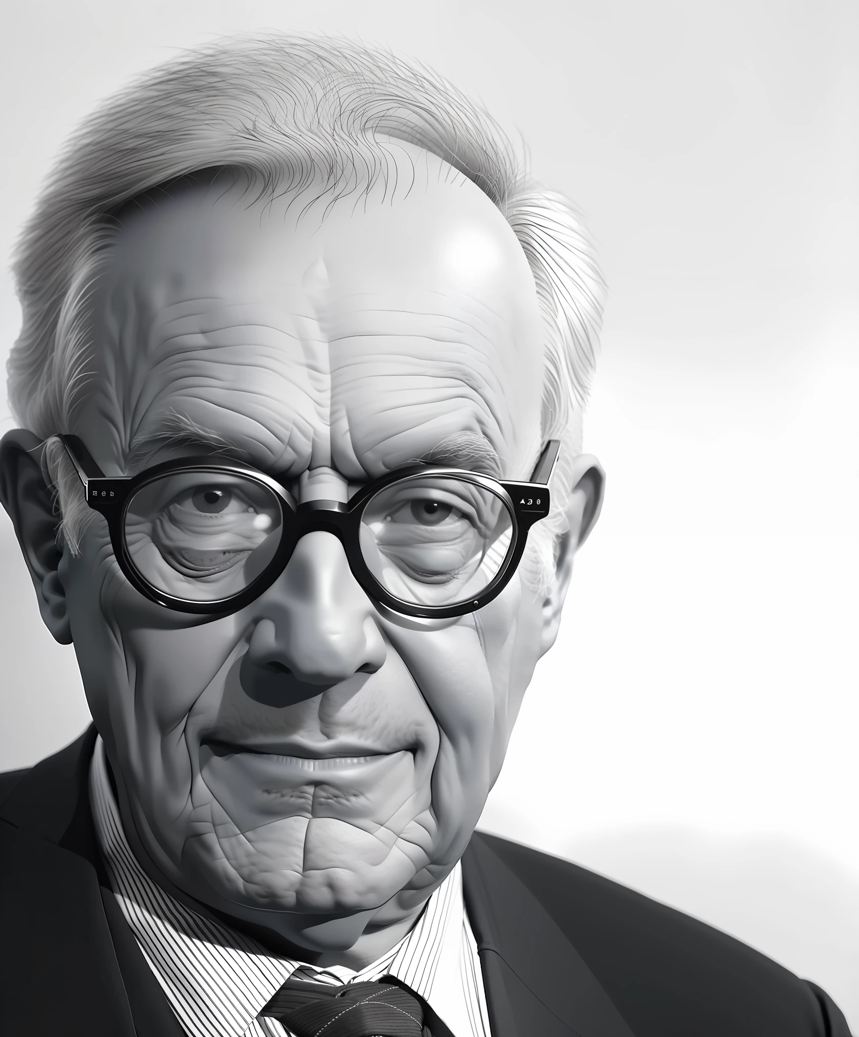 Black and white photo of an elderly man in glasses and suit, paul rand, endre penovác, alvaro siza, inspired by Herbert Abrams, tolkien, neville page, rudolf belarski, j.r.r. tolkien, by John Wollaston, jrr tolkien, stanisław, by István Csók --auto --s2