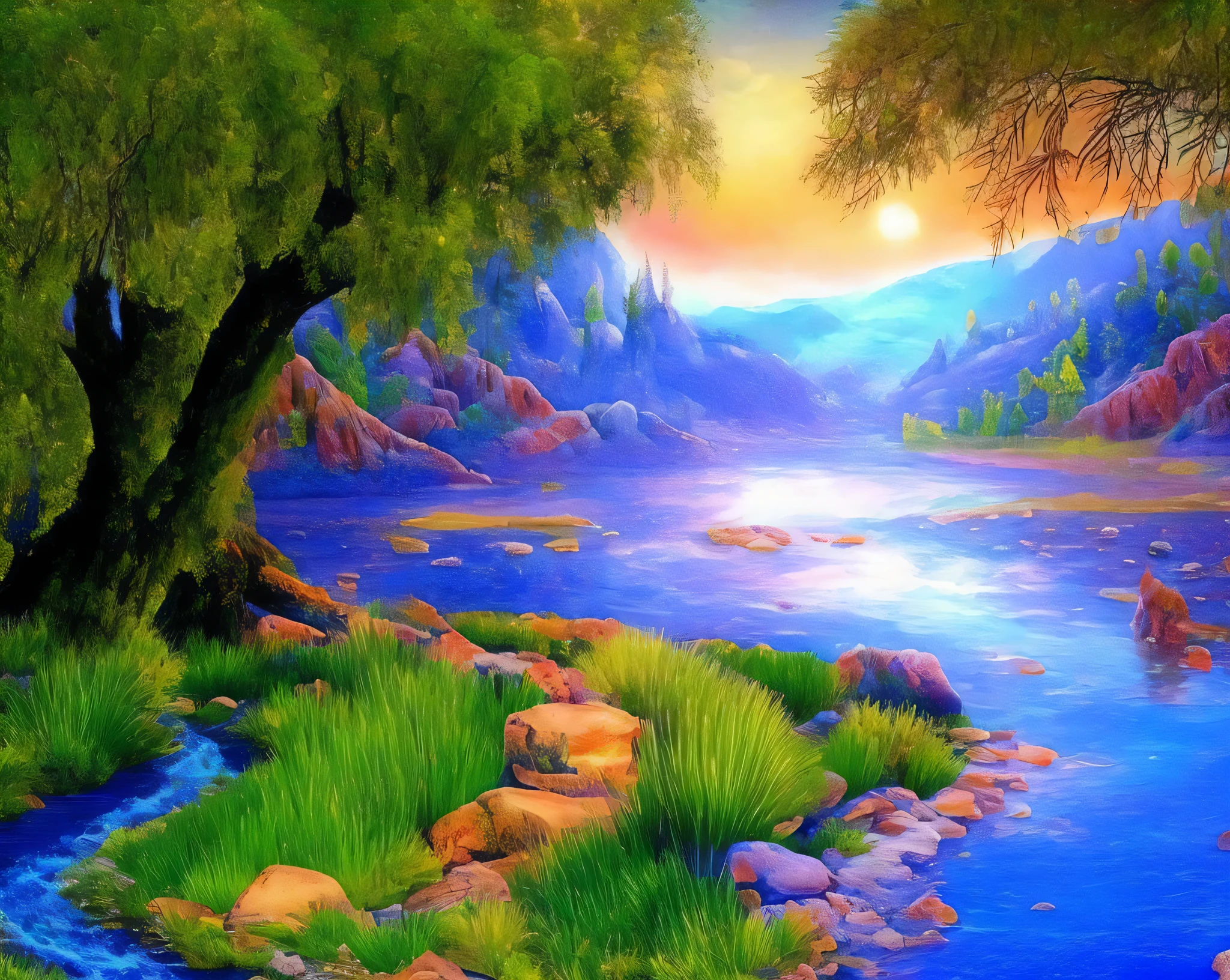 create landscape with river